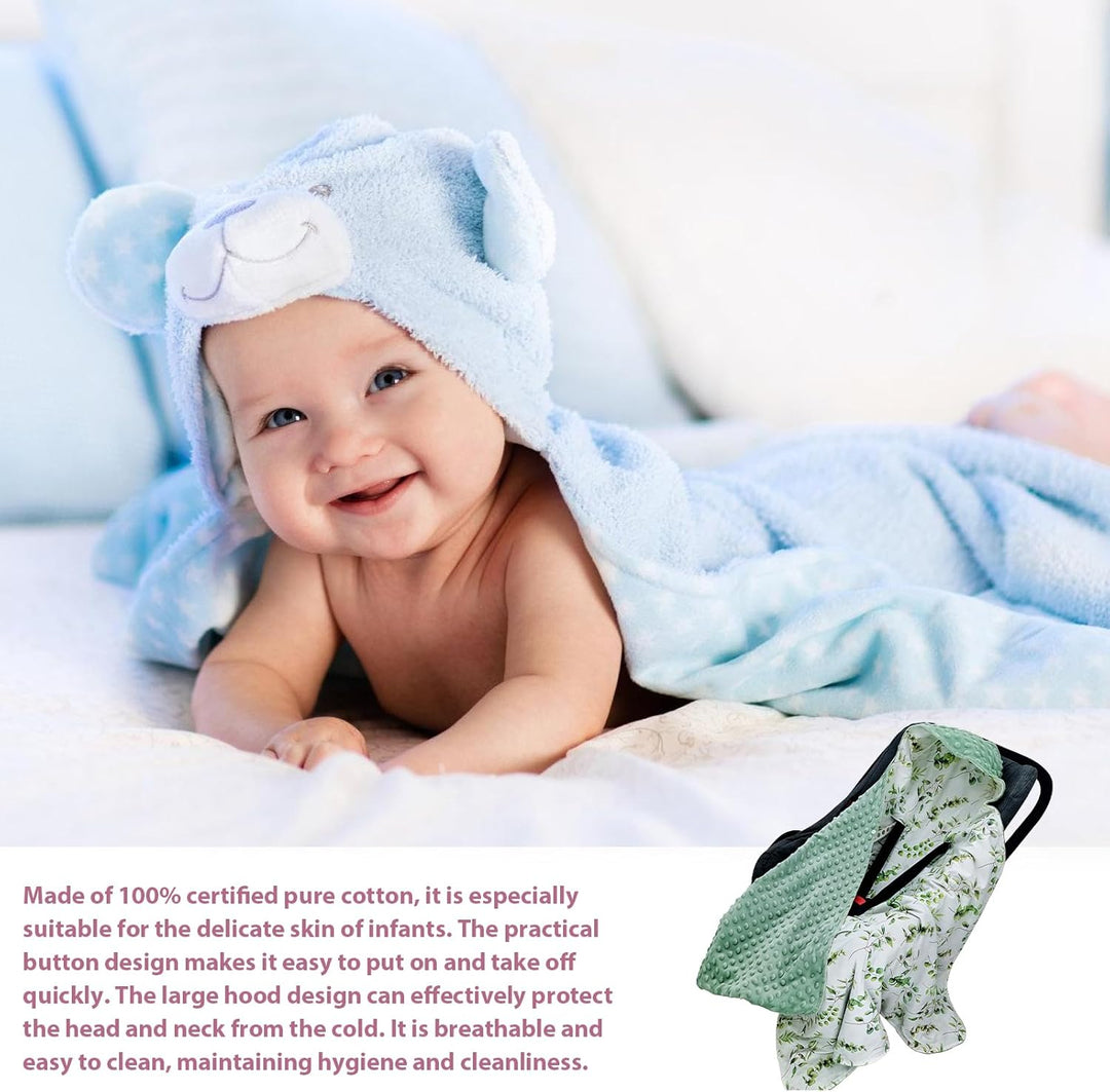 Baby Einschlagdecke Babyschale, Baumwolle Reversible Decke, Universal Babydecke Doppelseitig, für Ki
