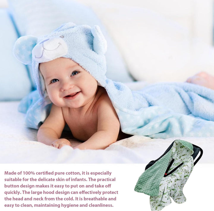 Baby Einschlagdecke Babyschale, Baumwolle Reversible Decke, Universal Babydecke Doppelseitig, für Ki