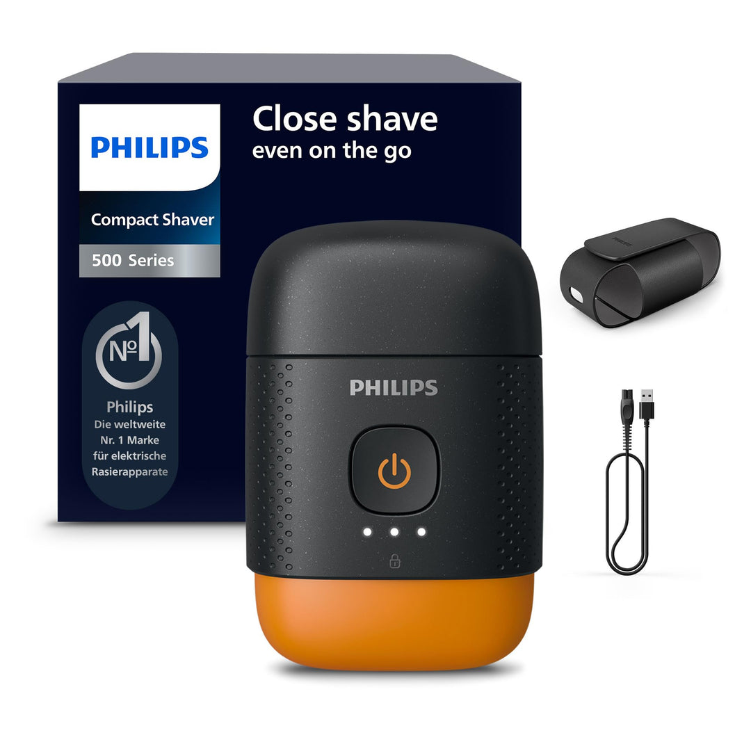 Philips Rasierer Series 500 - kompakter Elektrorasierer, Lift & Cut-System, SteelPrecision-Klingen,