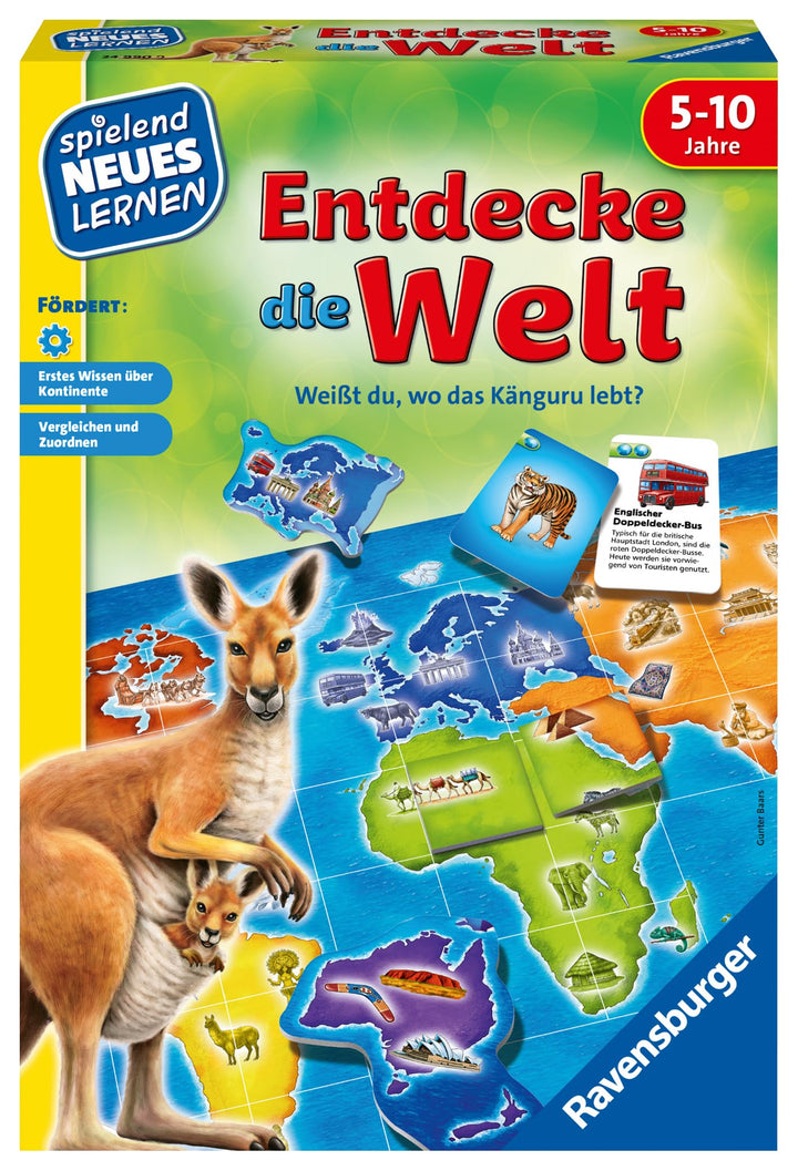 Ravensburger 24990 - Entdecke die Welt - Spielen und Lernen für Kinder, Lernspiel für Kinder von 5-1