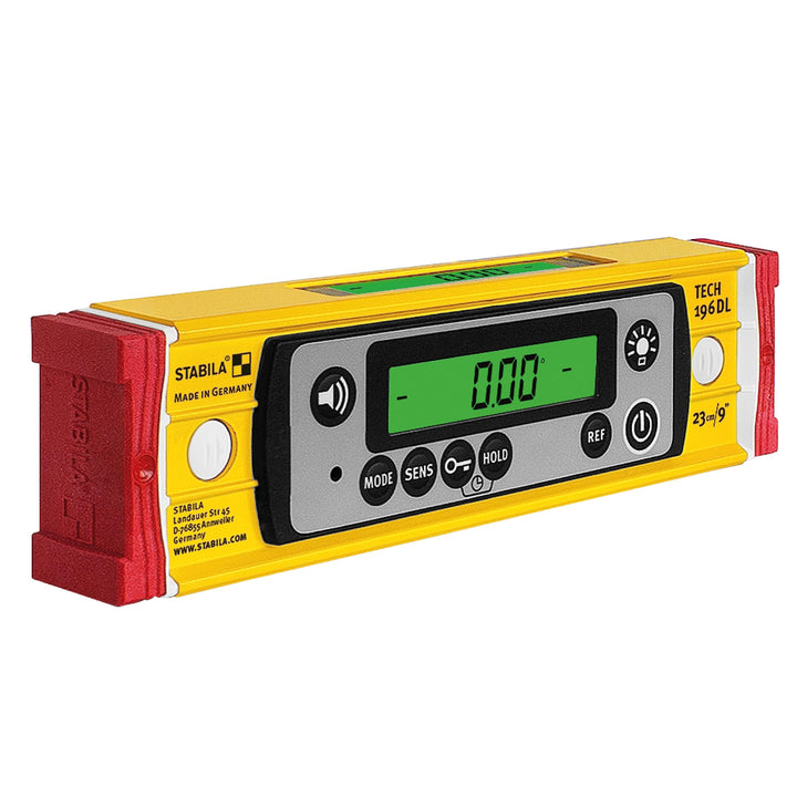 STABILA Digitale Wasserwaage TECH 196 DL, 23 cm, wasser- und staubdicht nach IP 67, 2 Digital-Displa