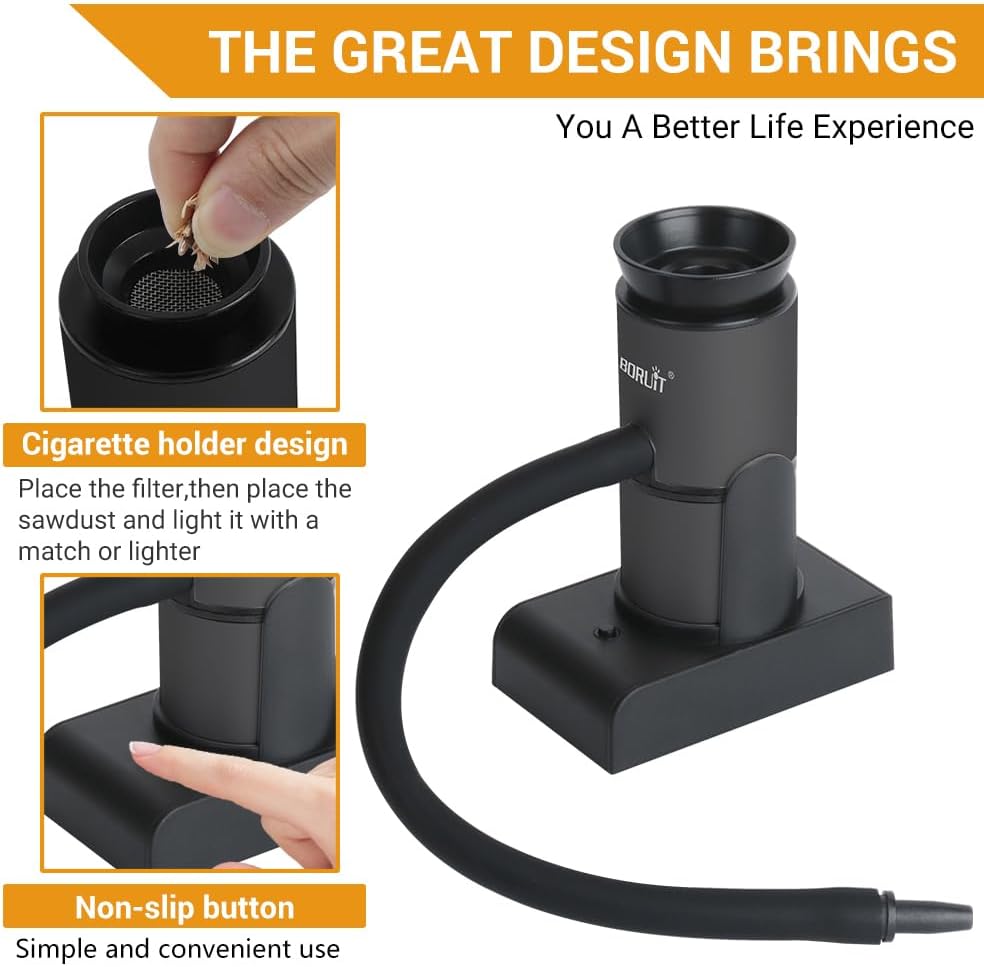 BORUIT Rauchen Gun Lebensmittel Raucher Portable Holz Cocktails Rauch Infuser mit Holzchips, Lebensm