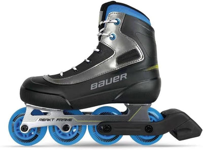 BAUER Rec Inline Skate Coaster Junior + Senior, Grösse:JR1 (EU 33), Weite :R = Regular