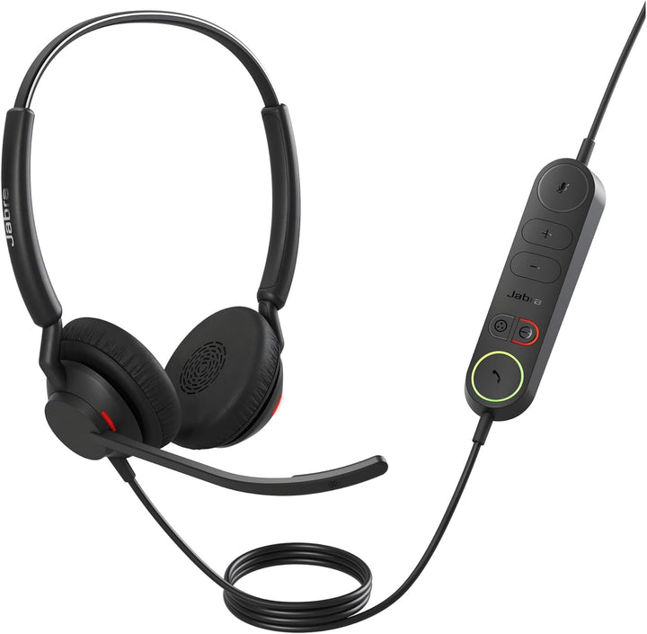 Jabra Engage 40 kabelgebundenes Stereo-Headset mit Inline Anrufsteuerung, geräuschunterdrückender 2-
