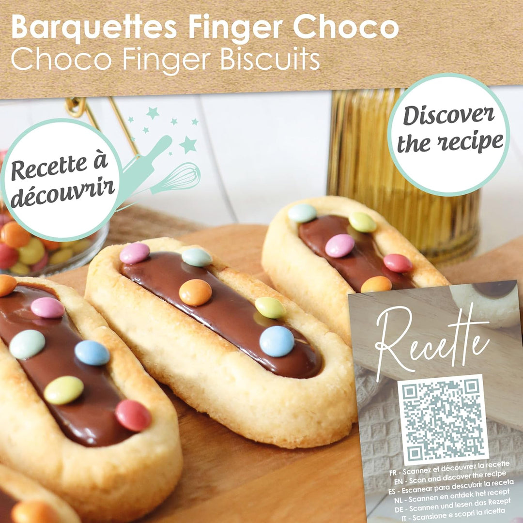 ScrapCooking - Silikonform für 7 Finger-Kekse - Backform für Riegel & Barquettes - Für Ofen & Gefrie