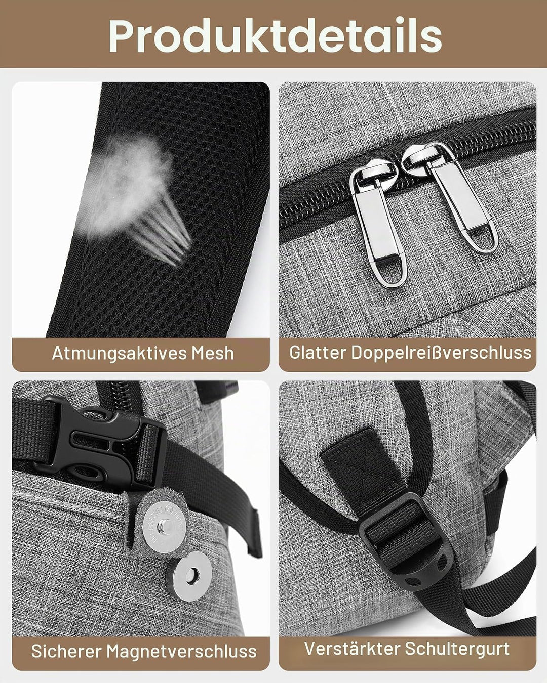 KONO Laptop Rucksack für Herren und Damen, Wasserdichter und Diebstahlsicher Business Laptoprucksack