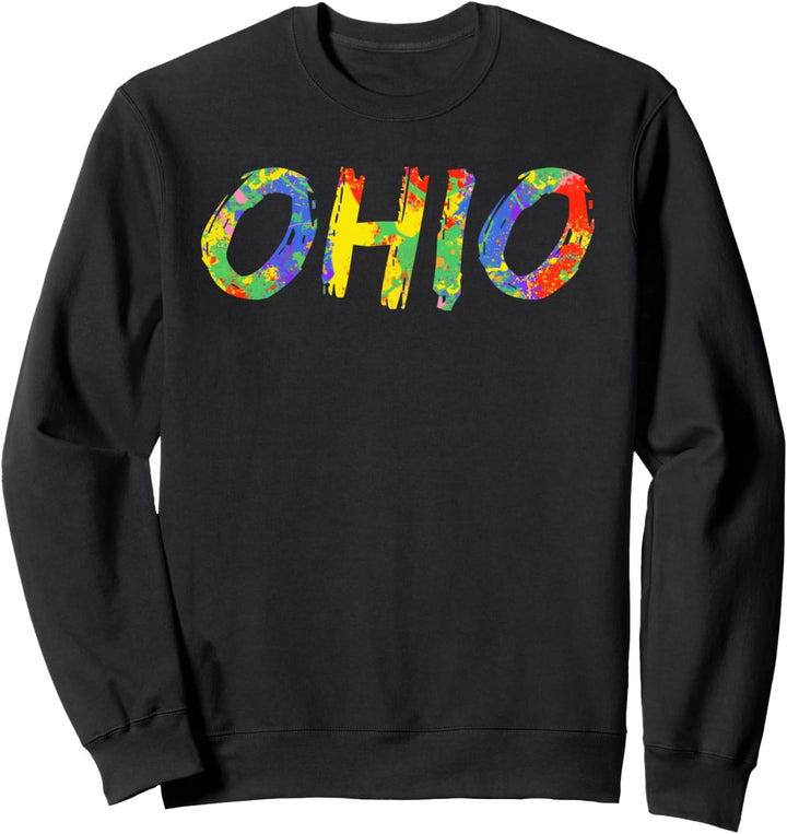 Farbenfrohes Regenbogen-Ohio-Malkunstwerk State Pride Geschenk Ohio Sweatshirt