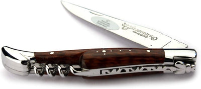 Laguiole en Aubrac Taschenmesser mit Korkenzieher L0312AMIF 12 cm, Griffschalen Schlangenholz, Kling