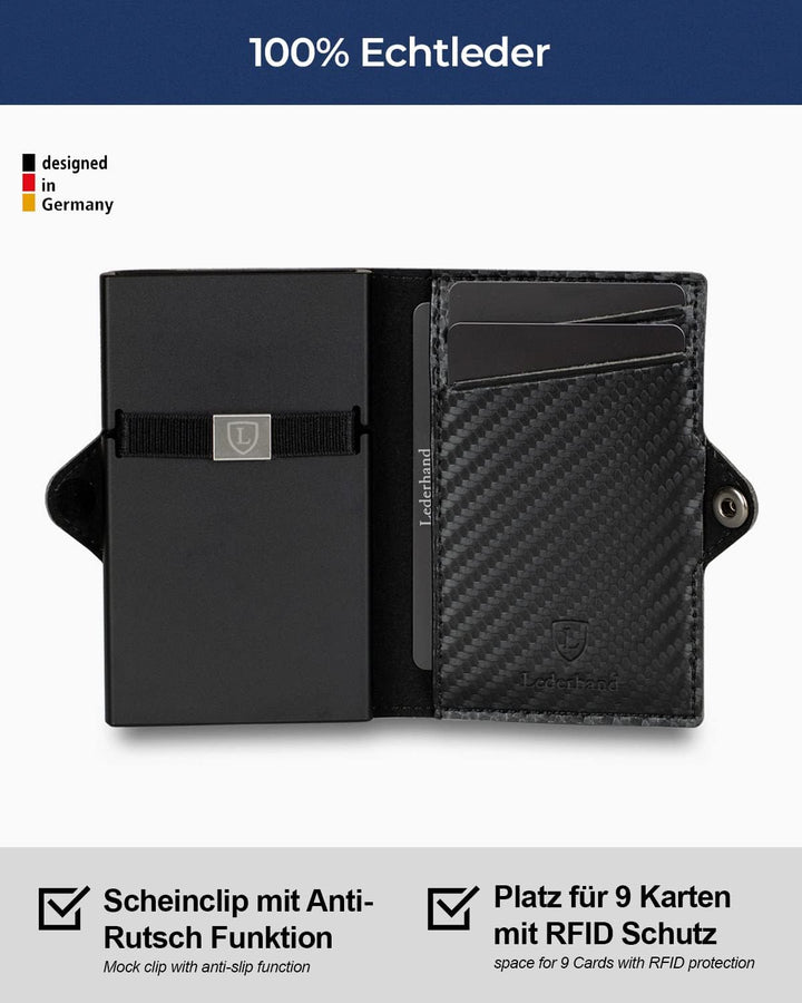 Lederhand® Aventus Wallet – Premium Leder Geldbörse handgemacht für Herren und Damen Portemonnaie Al