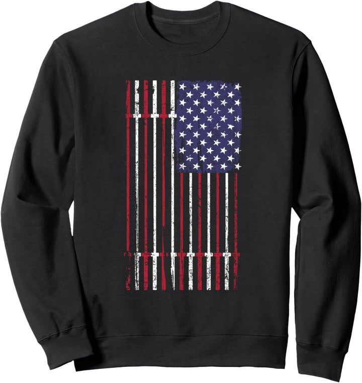 USA-Flagge aus Langhantel Sweatshirt
