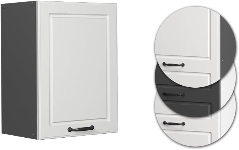 Vicco Hängeschrank R-Line, Weiss Landhaus/Anthrazit, 45 cm Hängeschrank 45 cm, Hängeschrank 45 cm