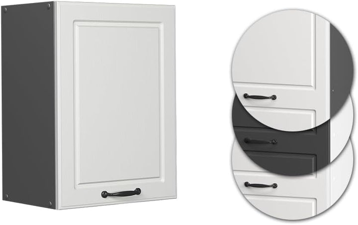 Vicco Hängeschrank R-Line, Weiss Landhaus/Anthrazit, 45 cm Hängeschrank 45 cm, Hängeschrank 45 cm