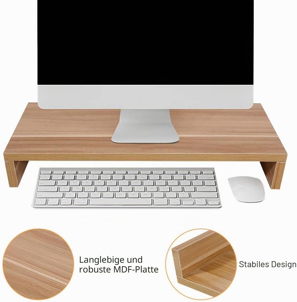 Monitorständer für Schreibtisch Holz, Computerständer für Desktop-Monitor Erhöhung Schreibtisch Comp