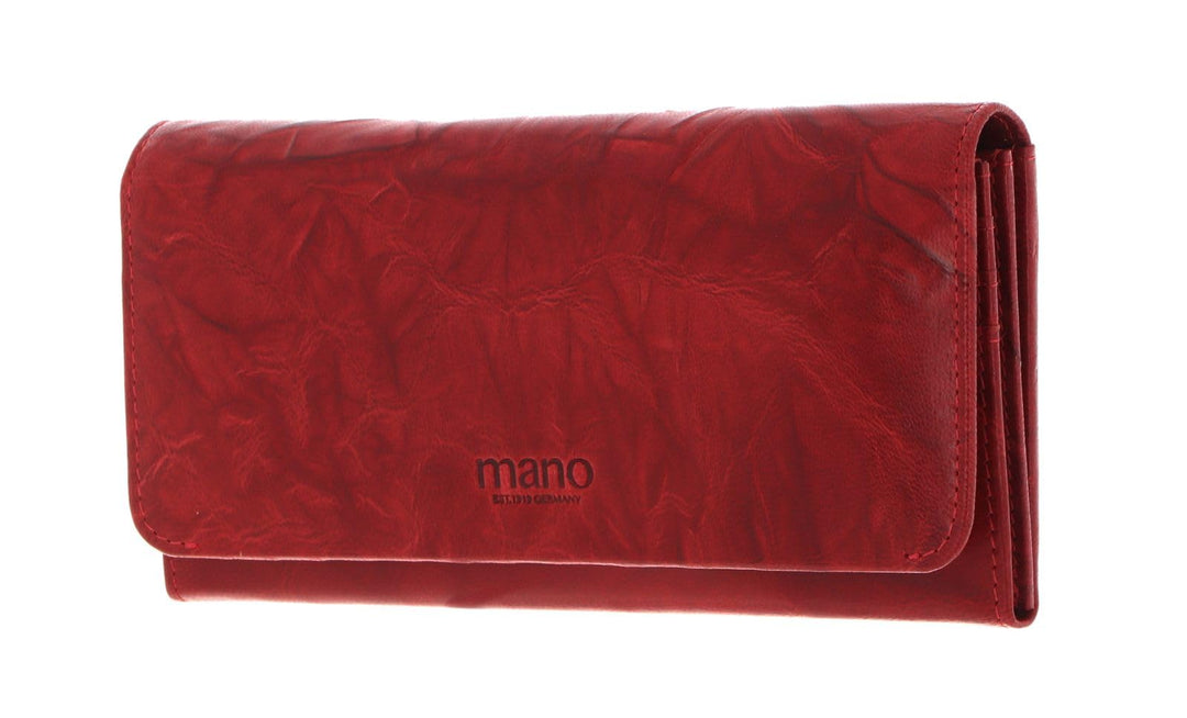 mano Donna Aurona Geldbörse RFID Leder 19 cm Red, Red