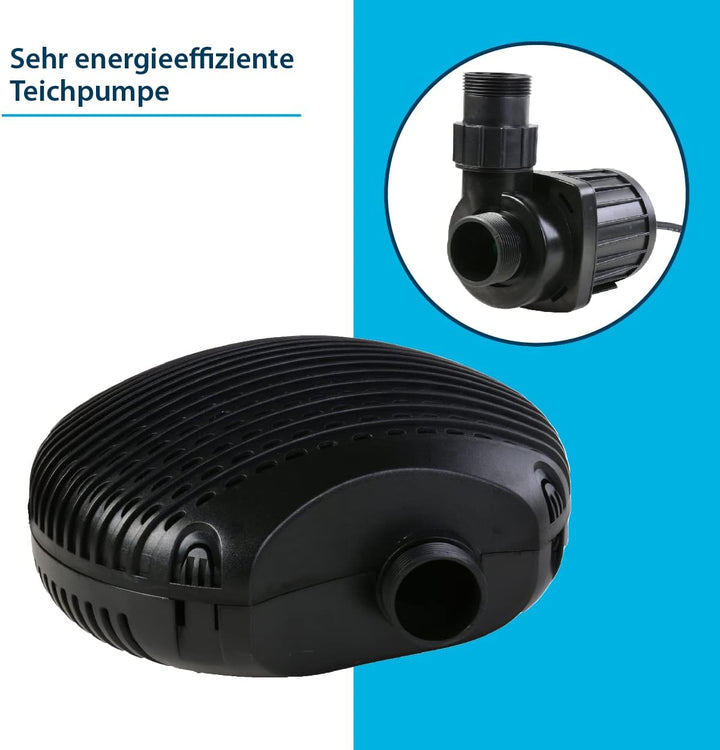 AquaForte EC 8.000 Filter/Teichpumpe, 50 Watt, Maximale Fördermenge 8.000 Liter pro Stunde, Maximale