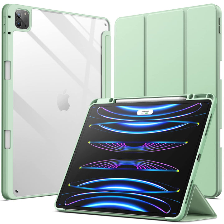 JETech Hülle für iPad Pro 12,9" 6/5/4/3 (2022/2021/2020/2018), Matcha Grün | Transparente Rückseite,