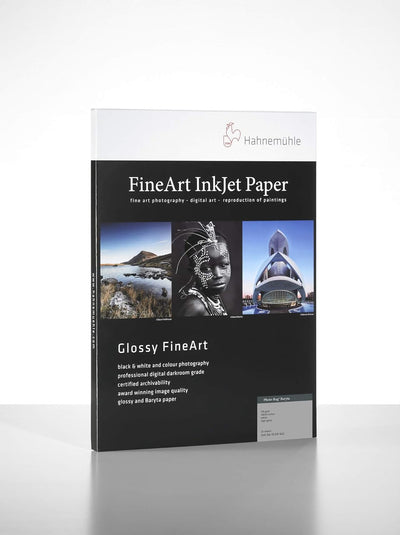 Hahnemühle Inkjet Fotokarten, Mini Foto-Postkarten, PhotoRag® Baryta, hochglänzend, weiss, 30 Blatt,