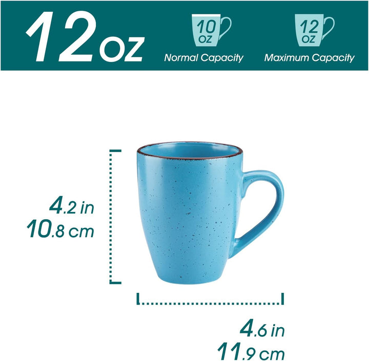 vancasso MODA Kaffeetassen set 6er, Tassen Set Steingut, 340ml Kaffeebecher mit Henkel, Espressotass