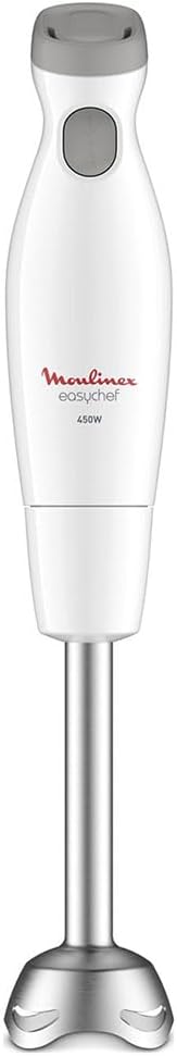 Moulinex Easychef DD4511 Stabmixer, 450 W, 2 Geschwindigkeiten, Zelkrom-Klingen, Weiss Weiss / Rostr