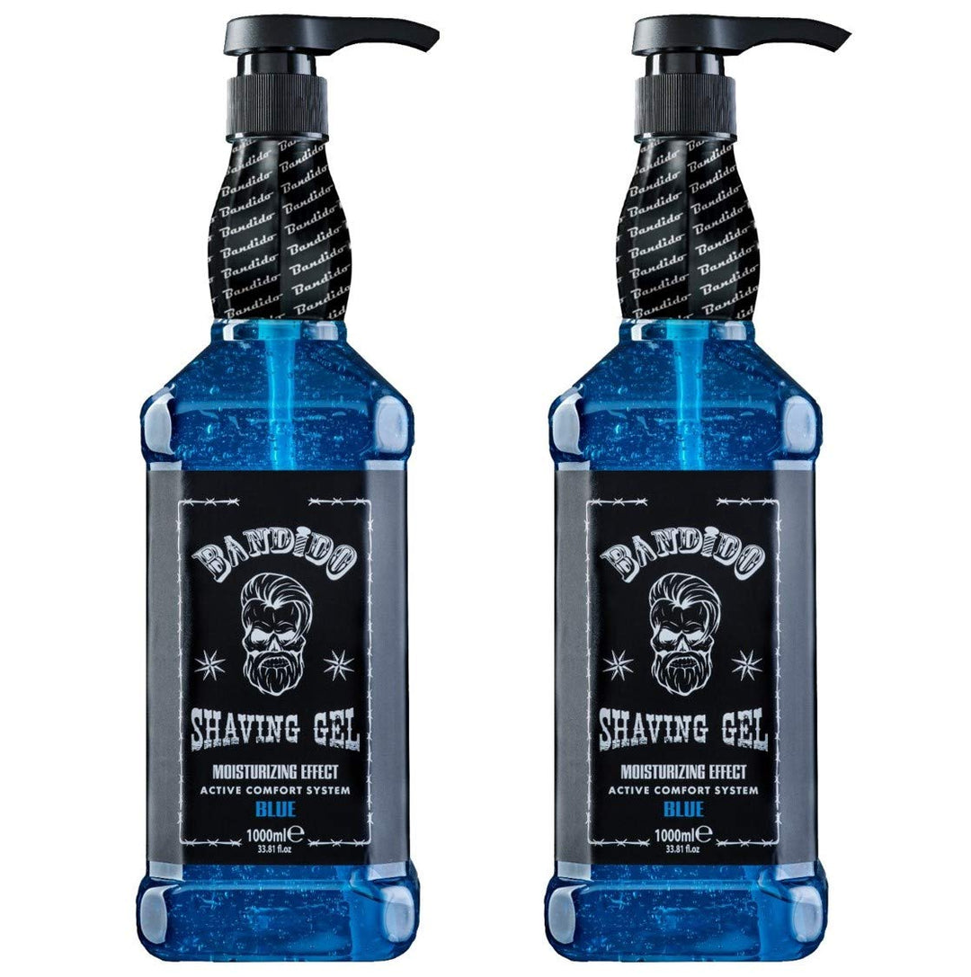 Bandido Shaving Gel Men BLUE 2er-Set (2 x 1000ml) Rasiergel blau transparent Männer Rasur Herren nic