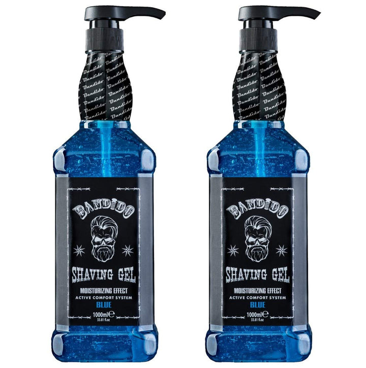 Bandido Shaving Gel Men BLUE 2er-Set (2 x 1000ml) Rasiergel blau transparent Männer Rasur Herren nic