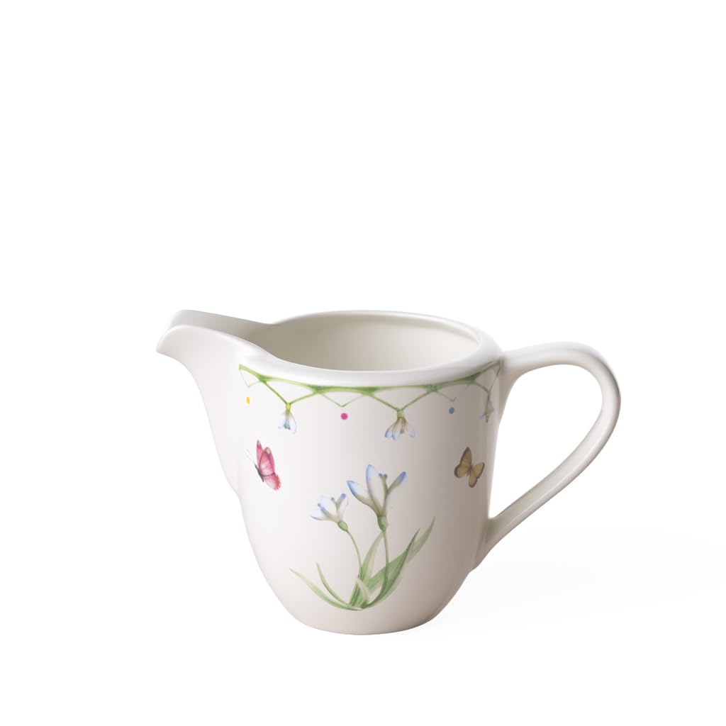 Villeroy und Boch Colourful Spring Milchkännchen, 280 ml, Premium Porzellan, Weiss/Bunt, Milchkännch