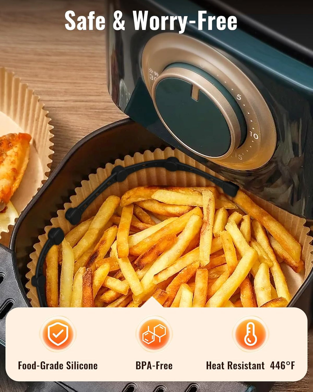 Magnete für Airfryer Backpapier, 8 Stück Silikon Magnete Airfryer Zubehör Verhindern Backpapier von