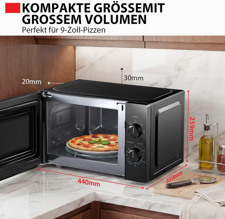 Toshiba MW2-MM20PE(BK) Freistehend Mikrowelle/Solo-Mikrowelle / 20L / 700W / 5 Leistungsstufen mit p