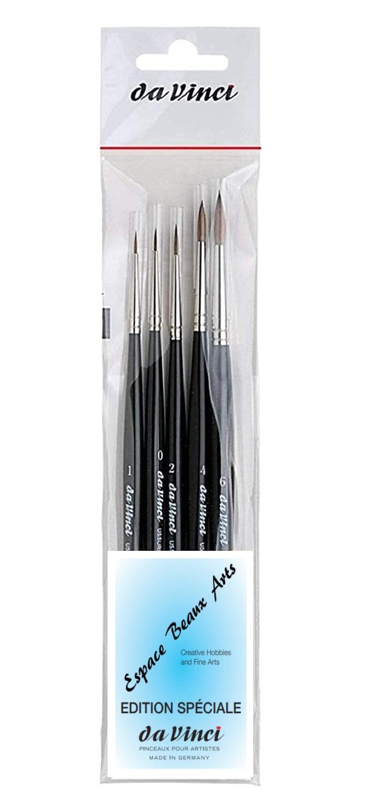 Da Vinci Série 36 Kolinsky Rotmarder Künstlerpinselset-Pinsel-5er Set Grösse 0, 1, 2, 4, 6