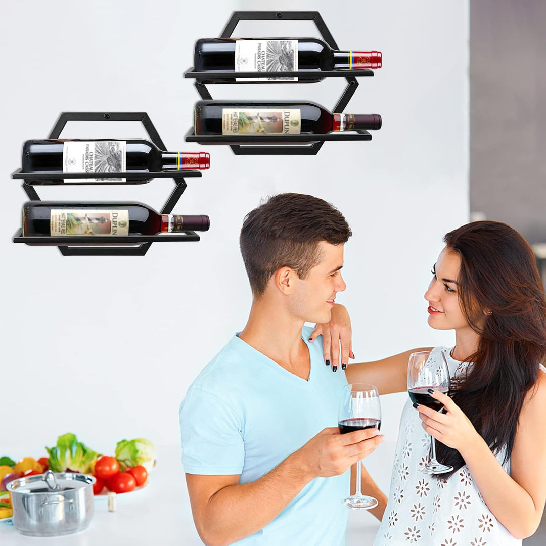 Giyiprpi Metall Wandmontierter Weinhalter Stemware Glass Rack, 2Pcs Hängendes Glas Weinregal Wandbeh