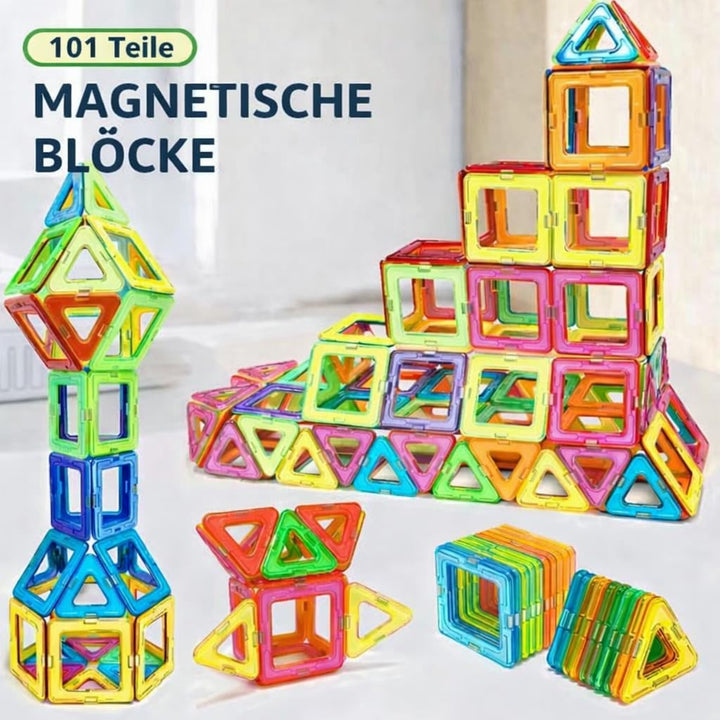 Magnetische Bausteine 101 Teile, Magnetspielzeug Magneten Kinder Magnetbausteine Magnet Spielzeug Ma