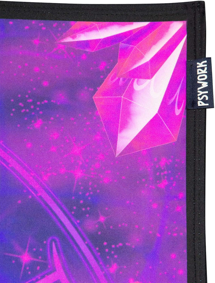 PSYWORK Schwarzlicht Stoffposter Neon | Zodiac Signs Violet | 0,75 x 0,75m | UV-aktiv | fluoresziere
