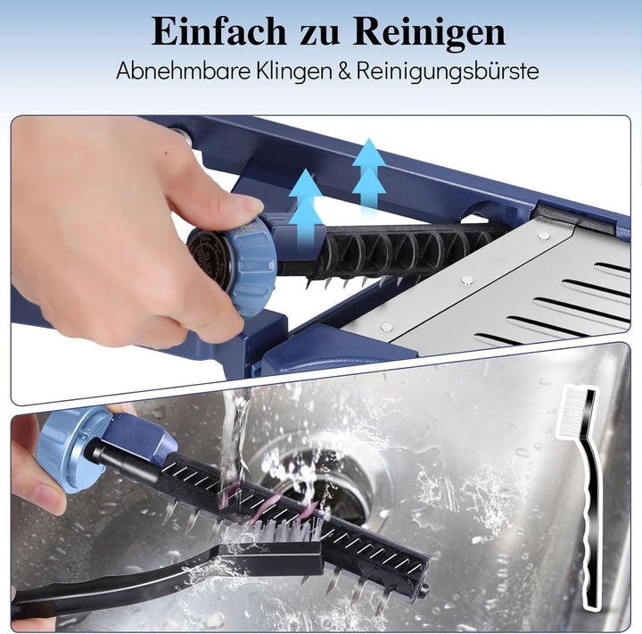 MASTERTOP Mandoline Gemüsehobel, 10 In1 Verstellbar Gemüseschneider Gurkenhobel für Kartoffelchip, Z