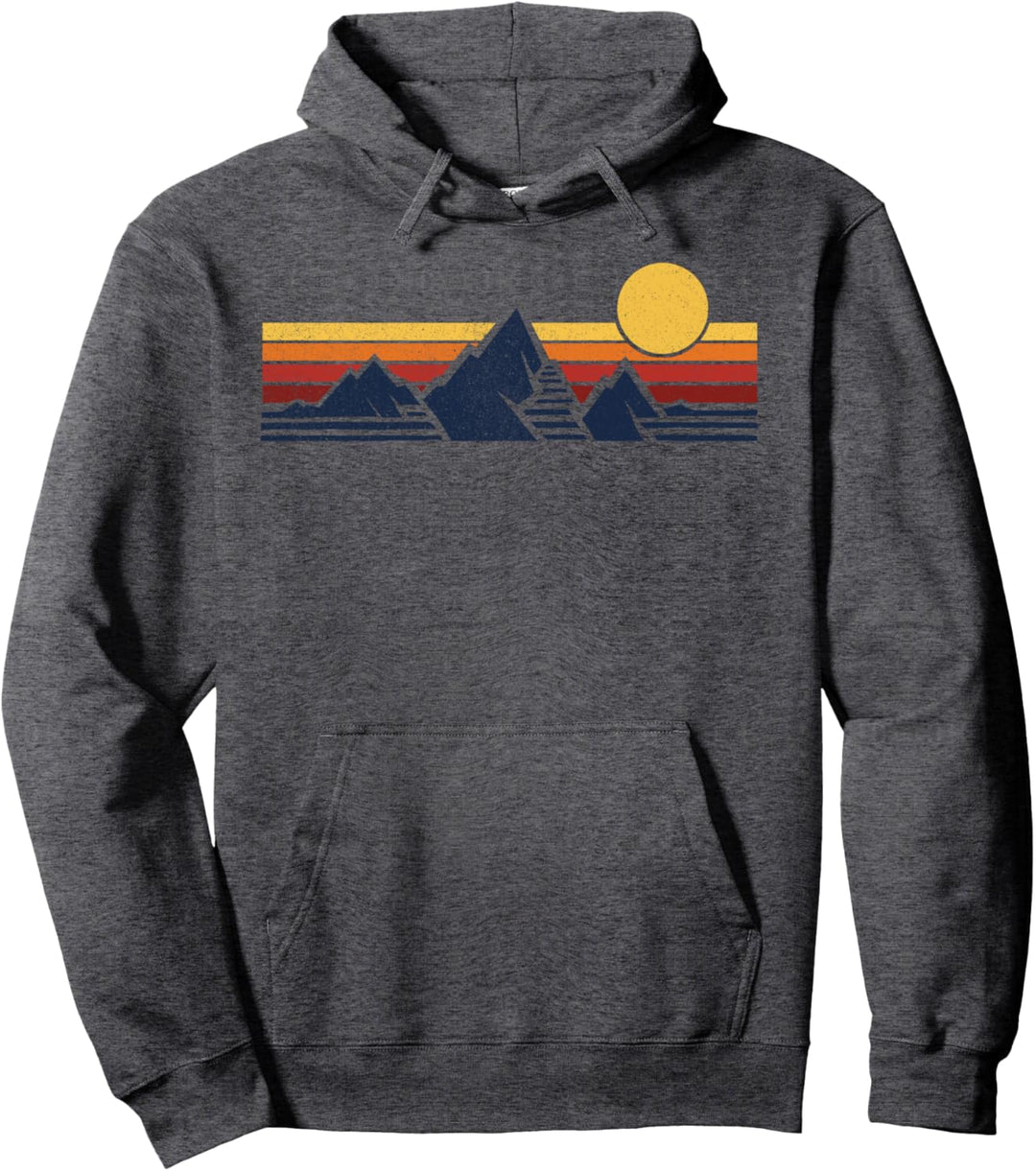 Trendy Mountain Stripe Pullover Hoodie