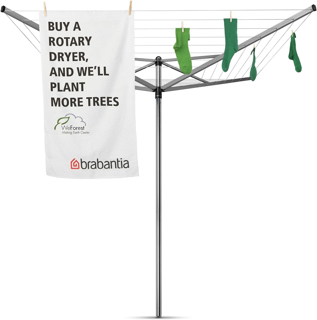 Brabantia - Topspinner Wäschespinne - Regenschirm'-System - UV-beständige Wäscheleine, 40 m - Reibun