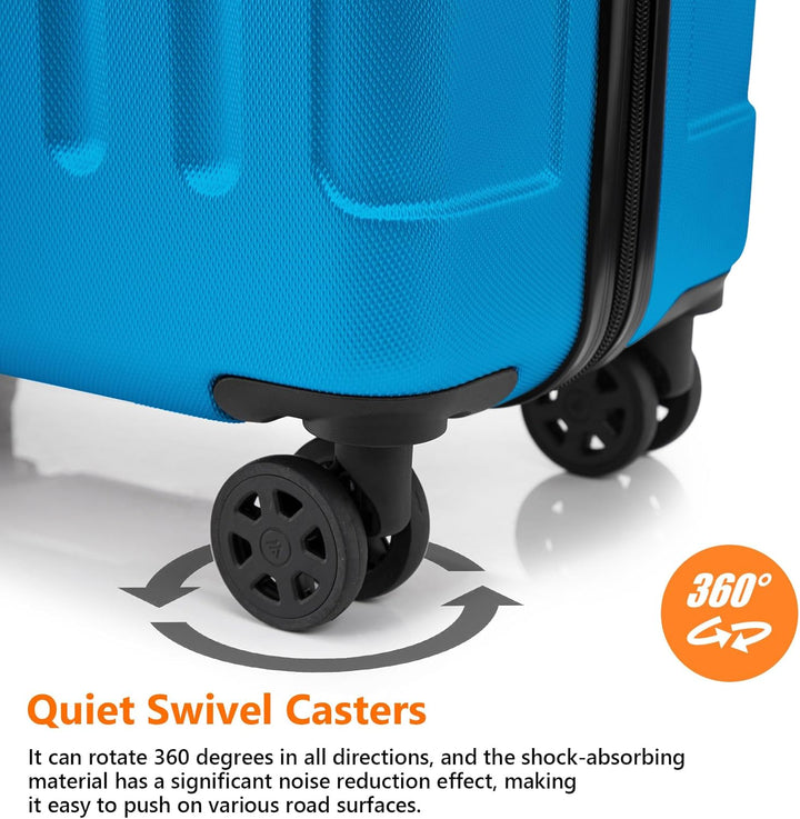 Gepäck Suitcase Reisekoffer, Trolley Rollkoffer Handgepäck, Hartschalenreisekoffer mit 360° Lenkroll