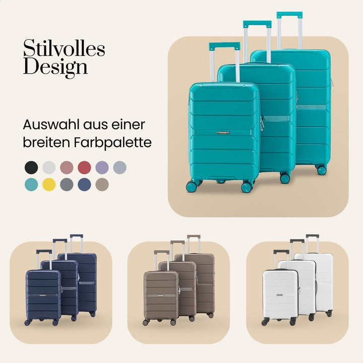 Urban Adventurer Reisekoffer 79L – Grün – Trolley mittelgross Hartschale mit Zahlenschloss & 4 Rolle