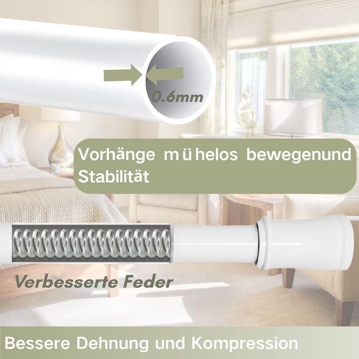 Gardinenstange ohne Bohren und Schrauben Teleskopstange Duschvorhangstange zum Einklemmen Vorhangsta