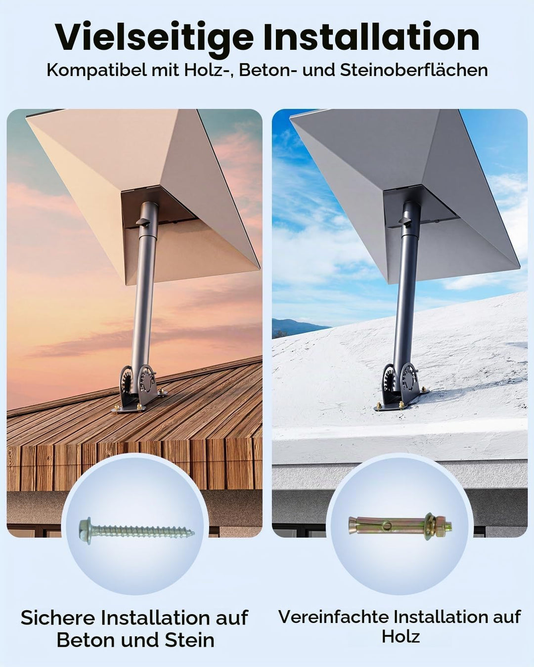 Starlink Gen 3 Halterung, 360° verstellbare Wand‑ und Dachhalterung mit Zahnrad‑Schnappverschluss, r