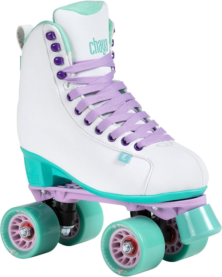 Chaya Rollschuhe Melrose White - Roller Skates für Damen und Herren im Retro-Look für Roller-Disco -