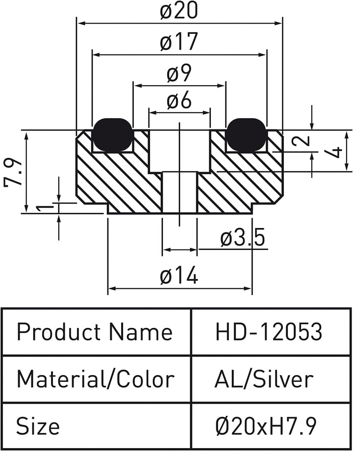 DynaVox 207273 Aluminium Gerätefüsse midi 4er-Set Silber & 207271 Aluminium Gerätefüsse Mini 4er-Set