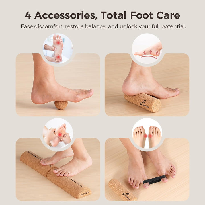 Sportneer Balance Board Set aus Naturkork mit Tasche – Fusstrainer & Gleichgewichtstrainer für Fusss