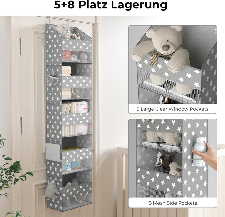 GRANNY SAYS Hängeorganizer Tür mit 5 Fächern, hinter der Tür hängenden Speicherorganisator, grau Tür