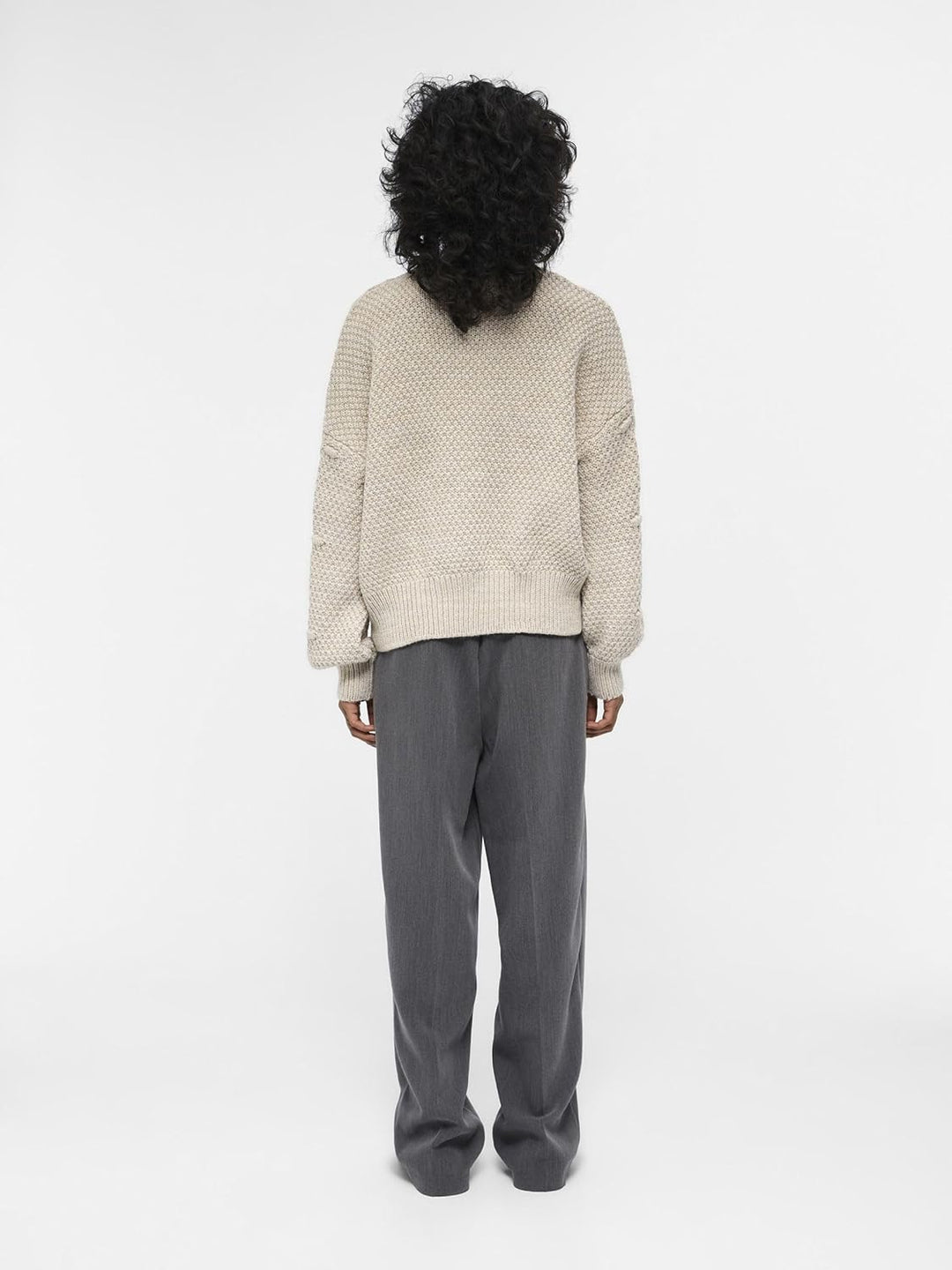 Object Damen Objkamma Cable Knit Pullover Noos Strickpullover L Silver Gray, L Silver Gray
