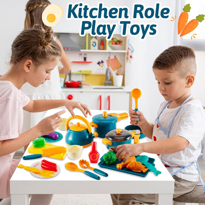 Kinderküche Zubehör Spielküche Topfset Kinder Küche Lebensmittel Spielzeug Plastik, Kinder Matschküc