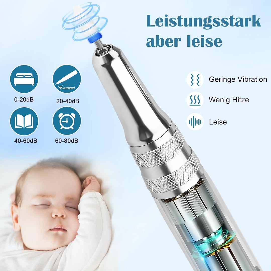 Nagelfräser 35000RPM für Gelnägel, Wiederaufladbarer Elektrischer Nagelfräser mit LED-Anzeige, Tragb