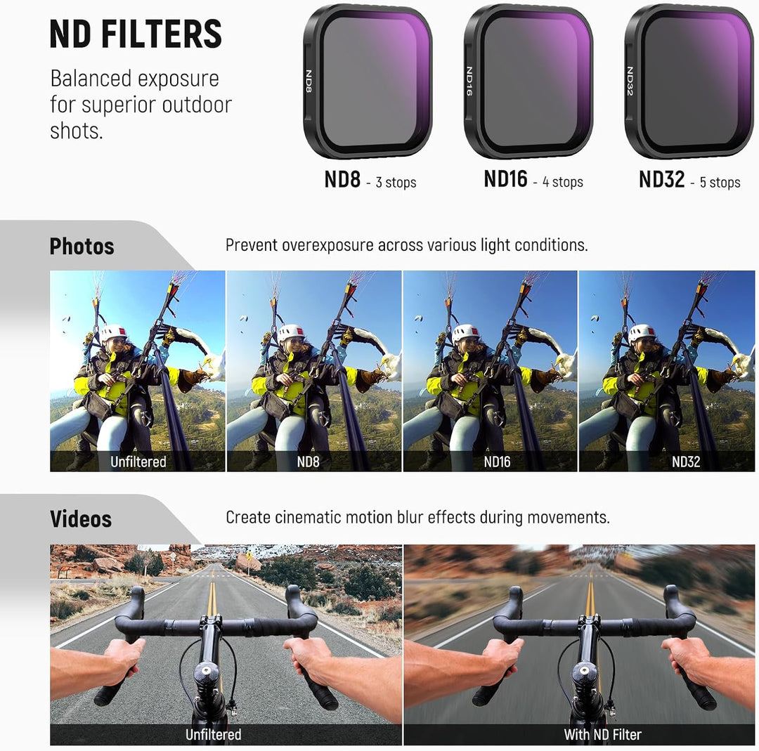 NEEWER 4er Pack ND Filter kompatibel mit Insta360 Ace Pro/Ace Pro 2, CPL + ND8 + ND16 + ND32, Nicht