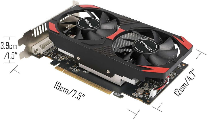 QTHREE GTX 1050 Ti Grafikkarte, 4GB 128-bit GDDR5, Desktop Grafikkarten for PC Gaming, DisplayPort H