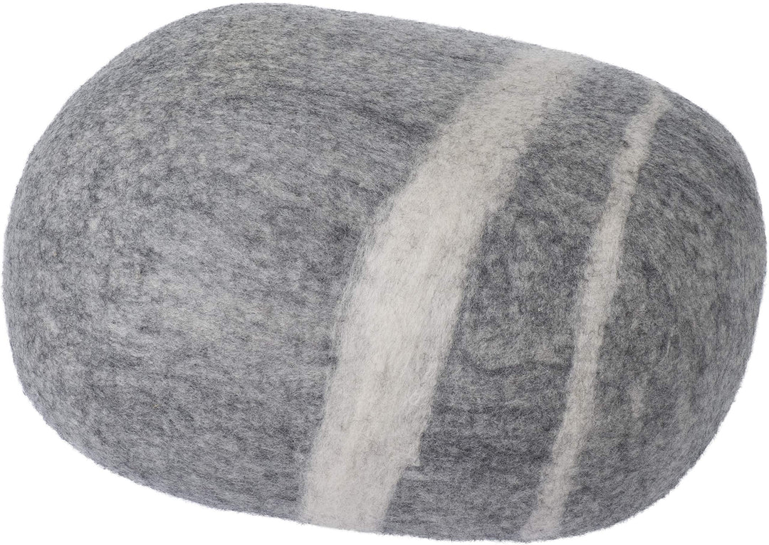 myfelt Carl - Filz Kieselstein, Meditationskissen, Yogakissen, Dekokissen hellgrau rund - Grösse XL
