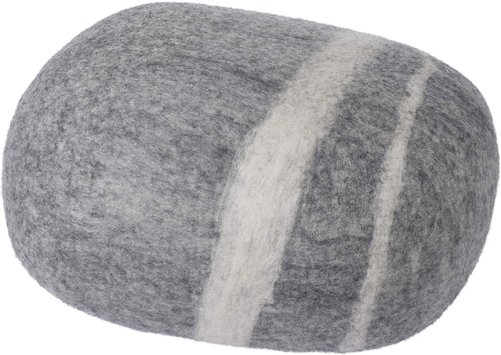 myfelt Carl - Filz Kieselstein, Meditationskissen, Yogakissen, Dekokissen hellgrau rund - Grösse XL